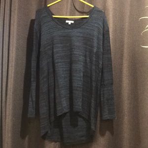 Rag poet high low long sleeve shirt